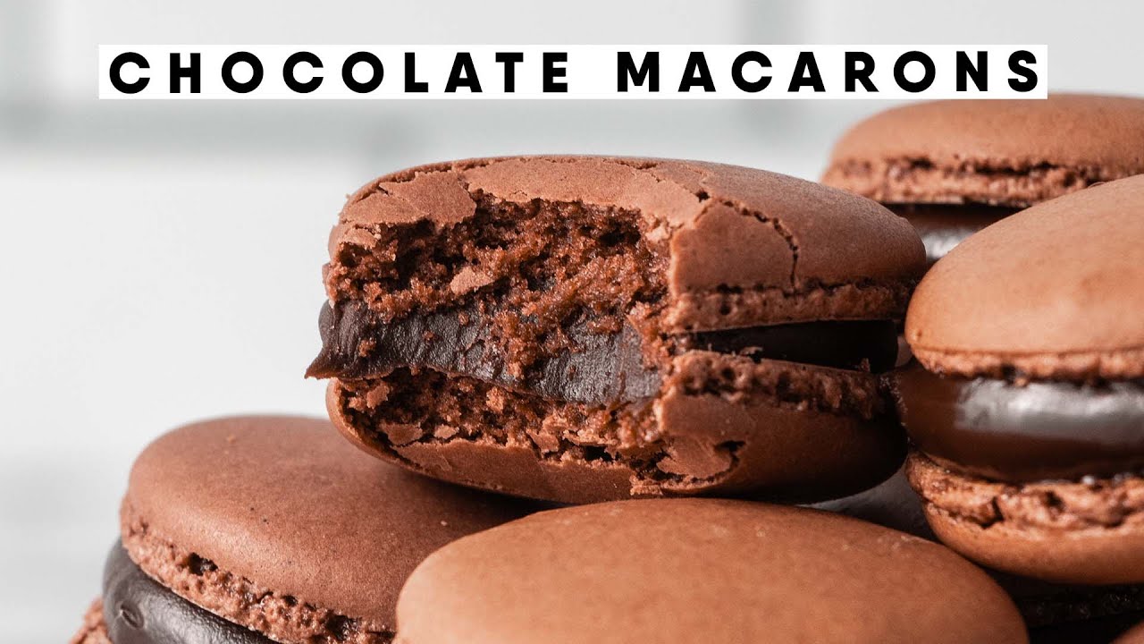 Crispy Chewy Chocolate Macarons With Ganache | Foolproof Step-by-Step Guide