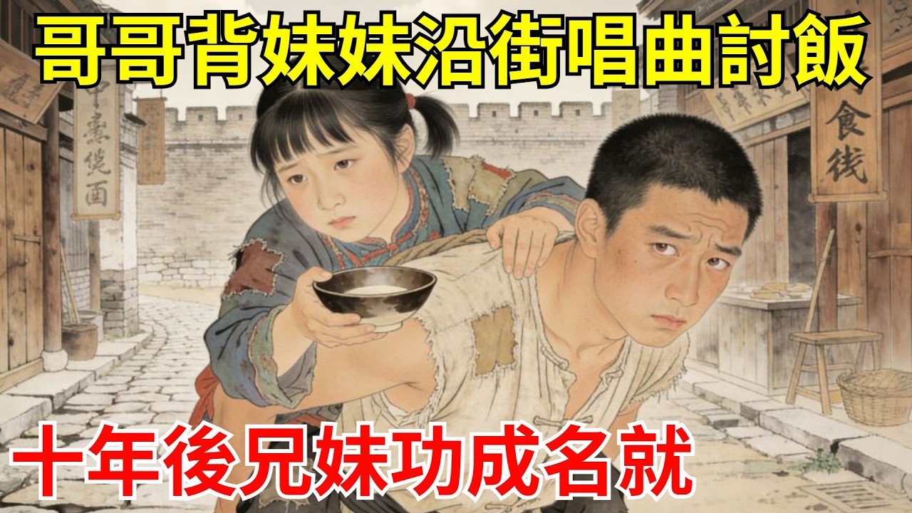 後娘把12歲兄妹塞進漏船放逐，只留半塊饃。哥哥背妹妹沿街唱曲討飯。十年後妹妹成繡坊東家，哥哥掌錢莊，回村修橋鋪路。後娘討飯來認親，村民趕她出村！#故事頻道#聽書#民間故事#說書#善有善報#爽文