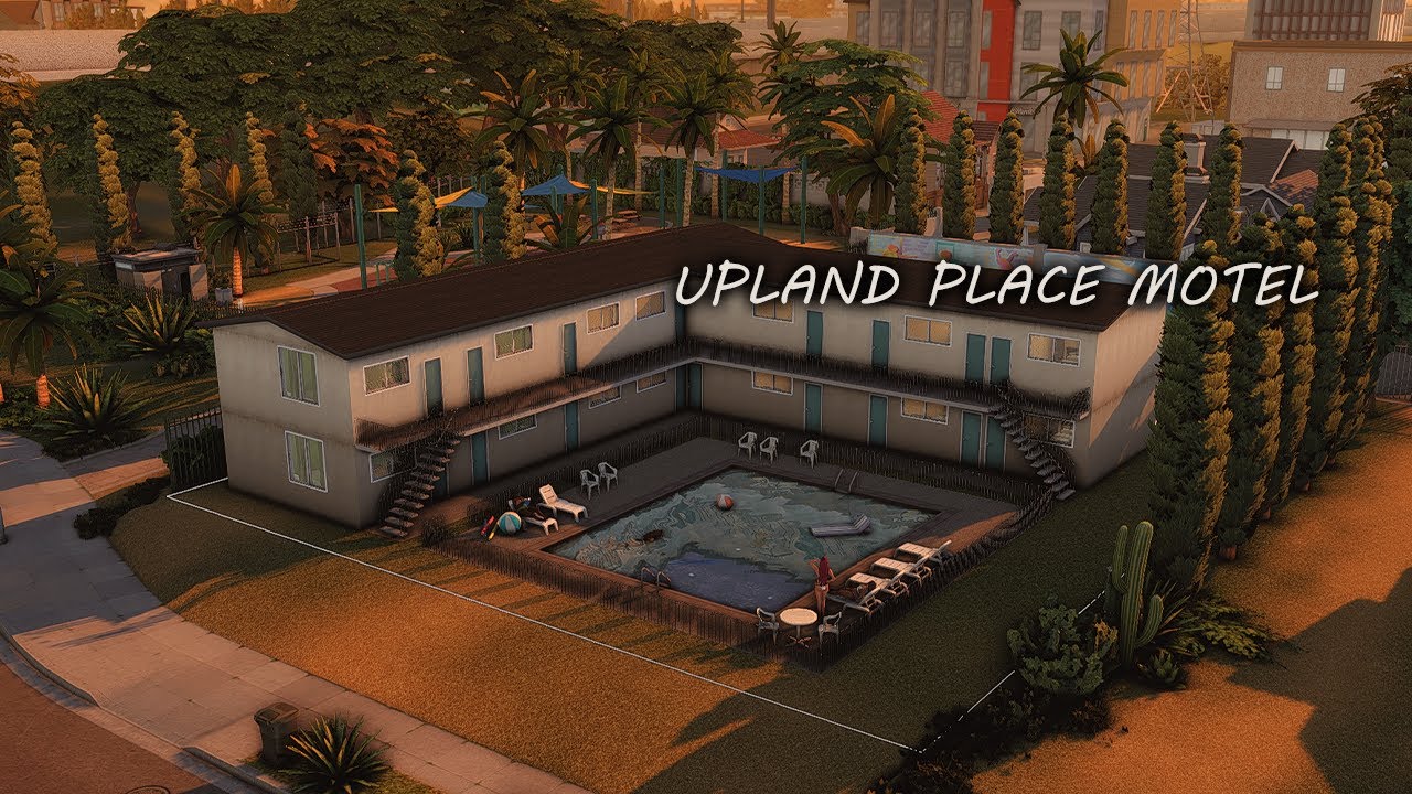 upland place motel | the sims 4 speed build + cc list