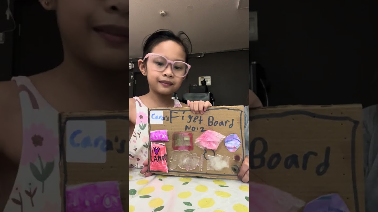 Today we’re making a new fidget board with Cara and Cali #kids #sisters