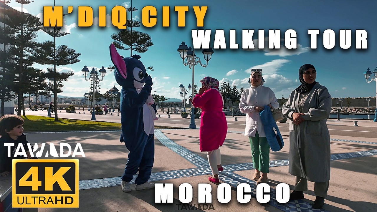 M'diq city walking tour - Morocco 4k UHD