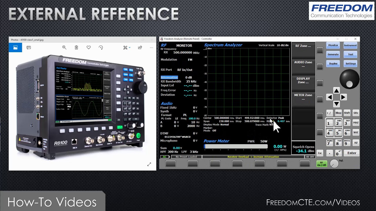 Using an External 10 MHz Reference with your FREEDOM R8100 or R8000