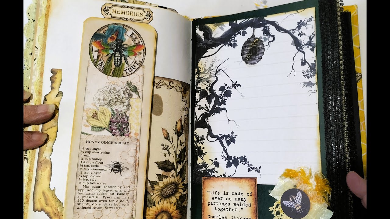 Busy Bee  Junk Journal. Hand crafted.