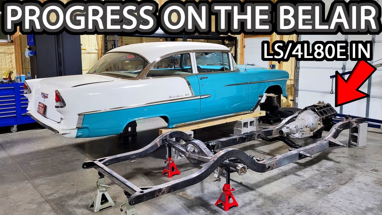 Установка пневмоподвески Ridetech Air Ride и креплений LS уже началась!!! (Рама Belair 1955 года ...
