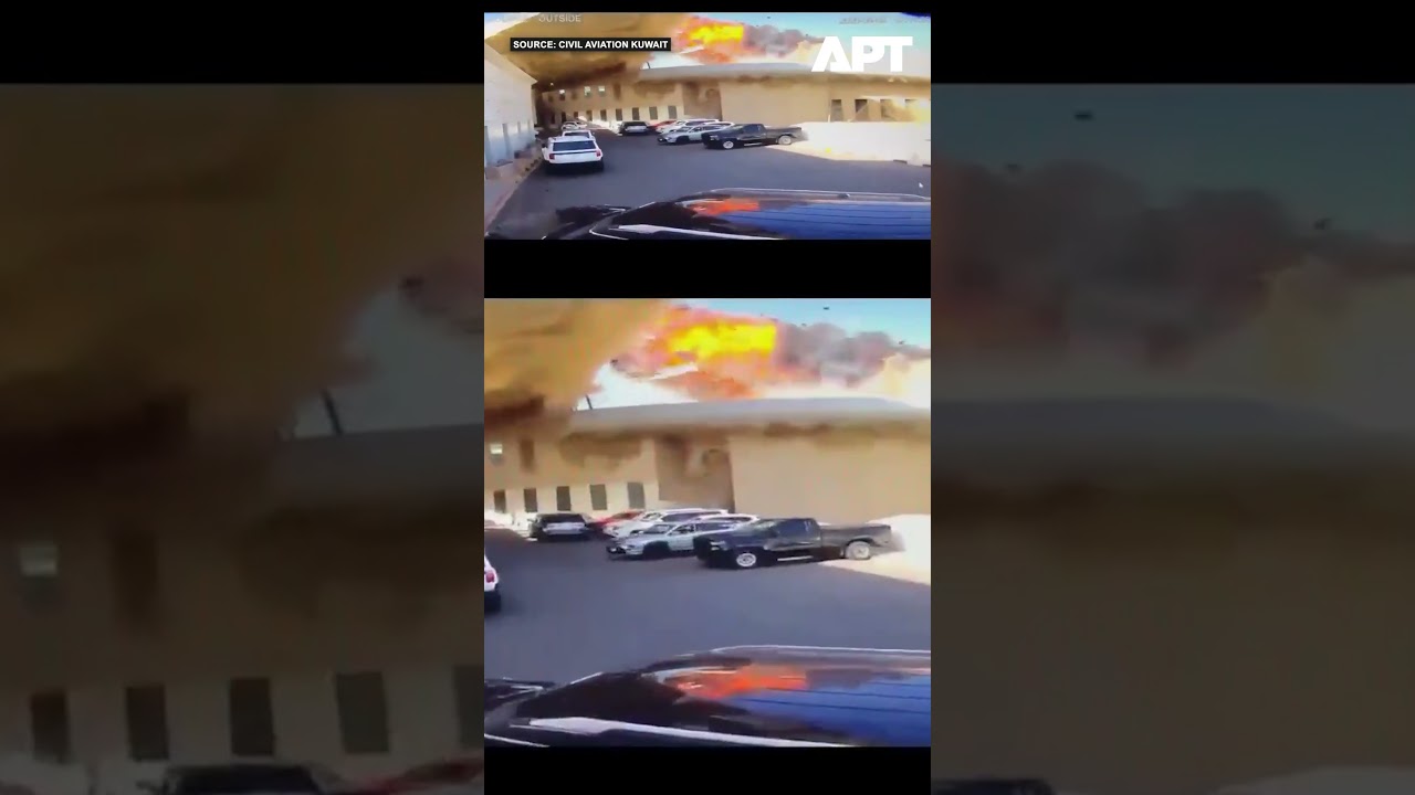 Kuwait Airport Released Footage of Shahed-136 Drone Strike on Terminal 1 | APT