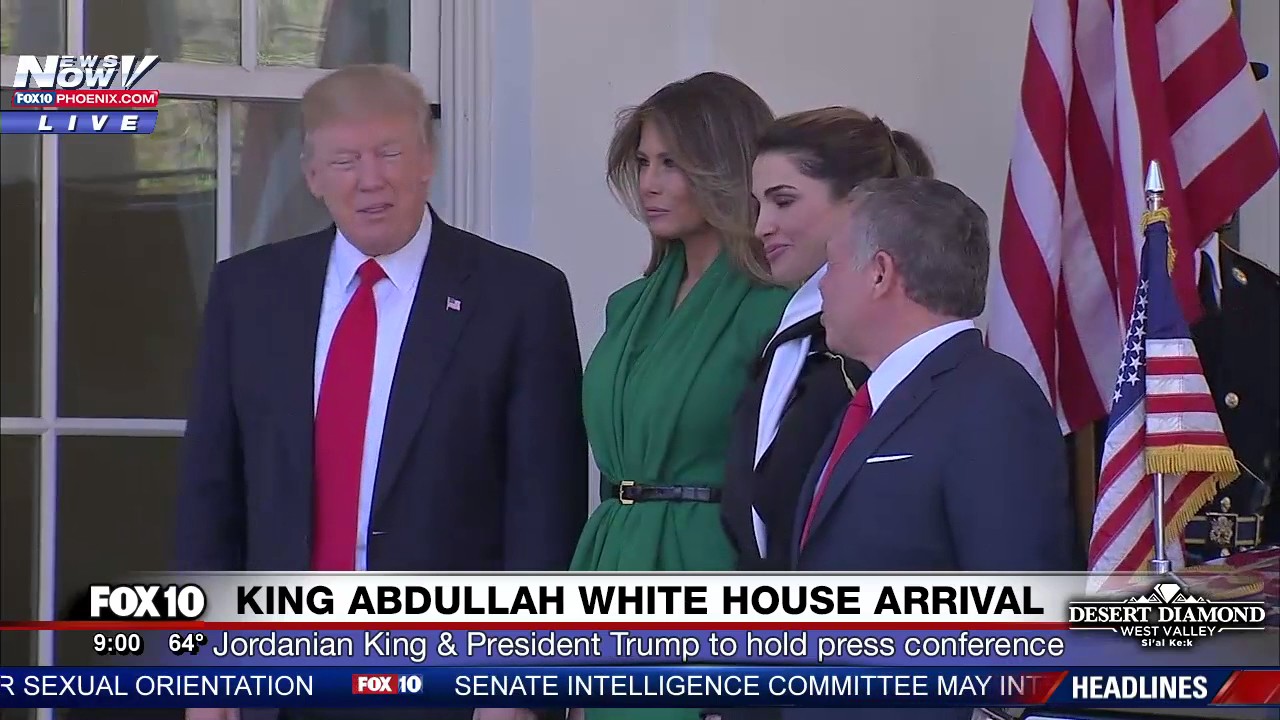 FNN: President Trump & Melania Trump Welcome King Abdullah and Queen Rania of Jordan to White House