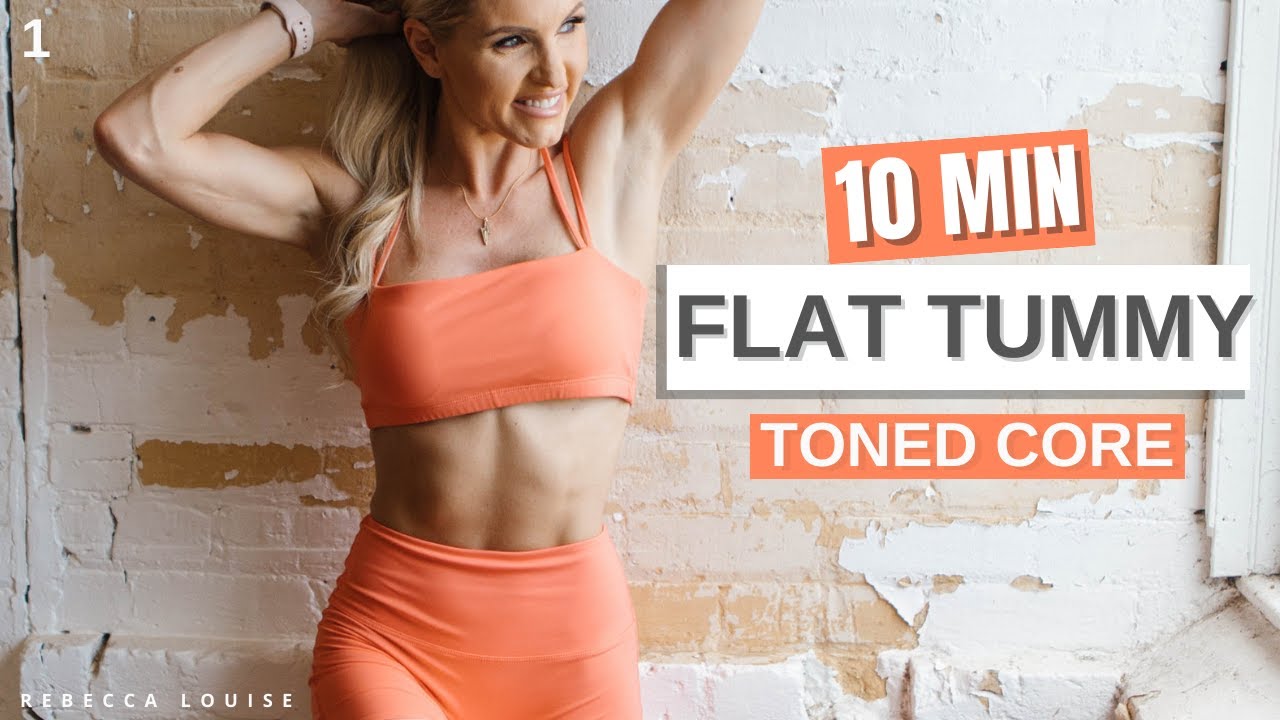 EXERCISES FOR  A FLAT TUMMY & TONED CORE - at home ABS workout