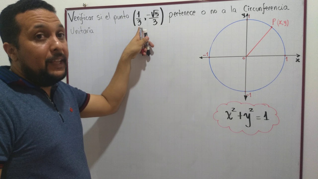 Comprobar si un punto P(x,y) pertenece a la circunferencia unitaria.