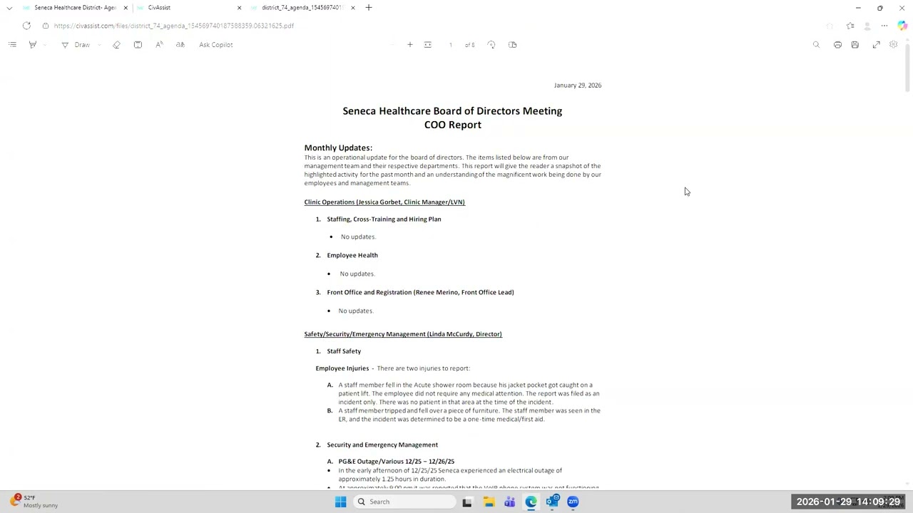 January Regular Board Meeting