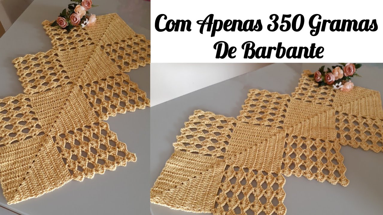 Trilho de Mesa Em Crochê Sensação  Rápido e Econômico