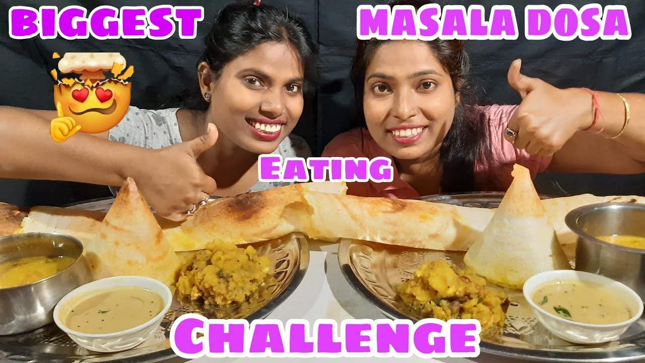 Biggest masala dosa eating challenge//SouthIndian streetfood challenge