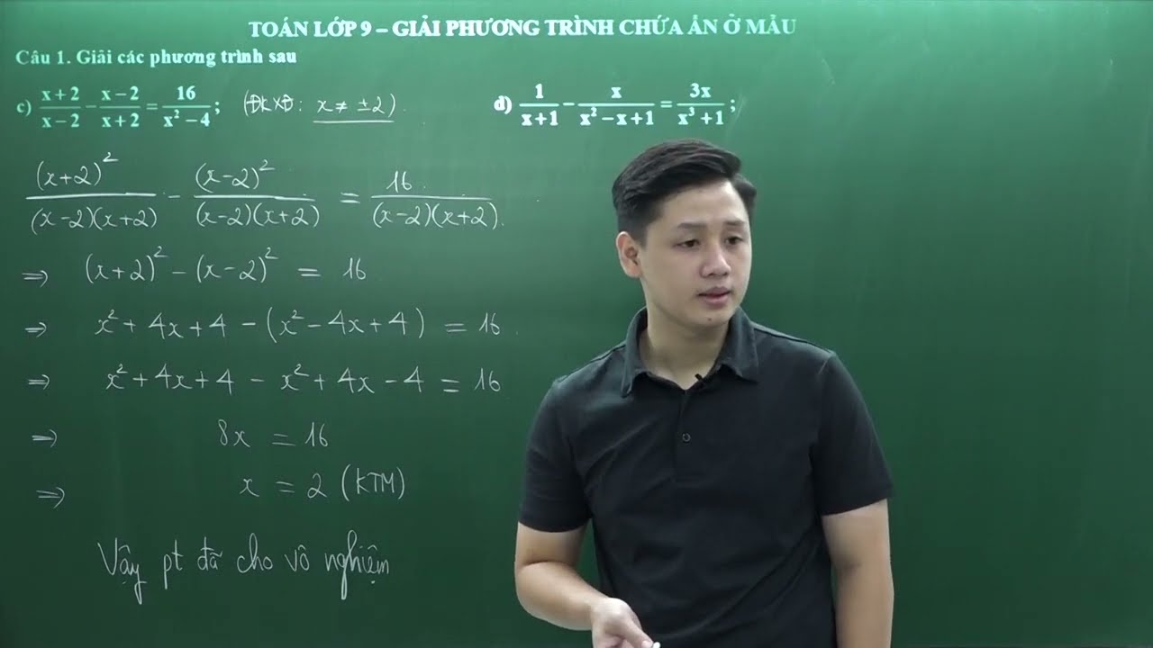Toán lớp 9 (Chương trình mới) - Giải phương trình chứa ẩn ở mẫu - Thầy Lê Ngọc Diên