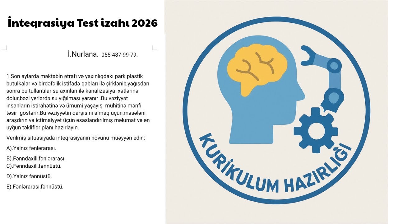 İnteqrasiya mövzusu test izahı.Yeni çərçivə sənədinə əsasən
