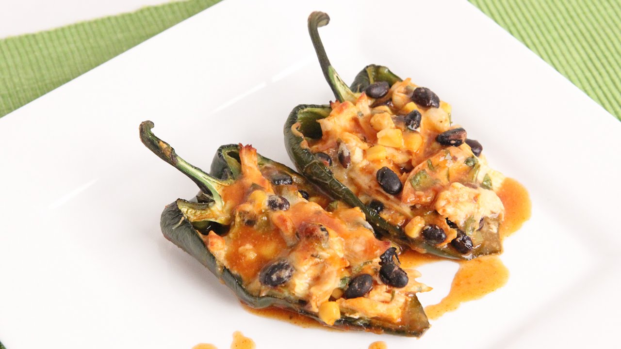 Chicken Enchilada Stuffed Peppers Recipe - Laura Vitale - Laura in the Kitchen Episode 956
