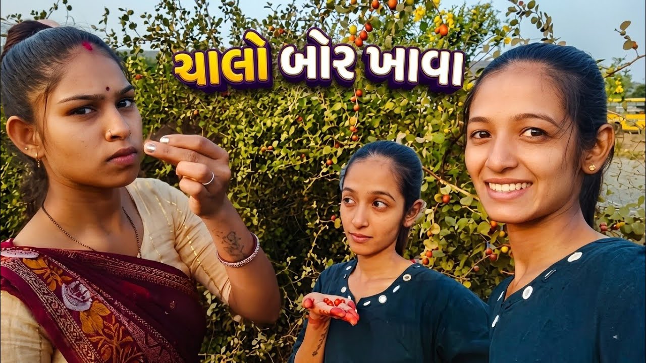 ચાલો આજે તો બોર ખાવાં ગયા પણ મળુ કાય નય🤣😆aajegaya bor khava pan kay na malu