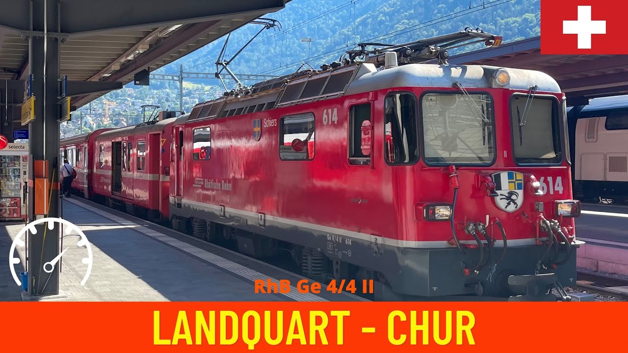 Cab Ride Landquart - Chur - Rhaetian Railway (RhB) in 4K (Switzerland, August 2022)