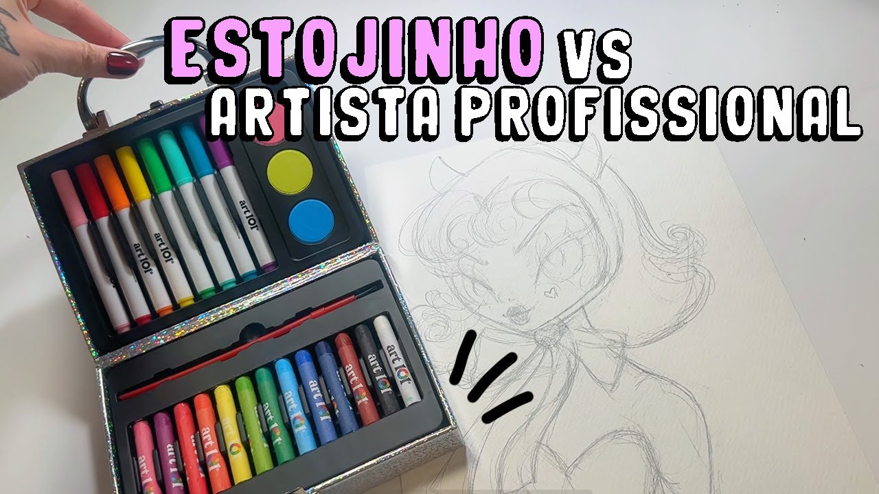 TENTANDO FAZER UM DESENHO PROFISSIONAL COM O MENOR ESTOJÃO DO MUNDO - SERÁ QUE DEU CERTO?
