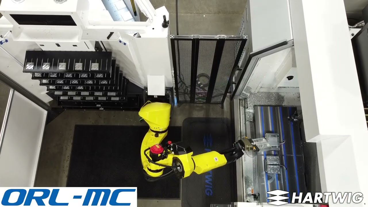 Okuma ORL-MC Automation Cell w/ Okuma GENOS M560-V In Action