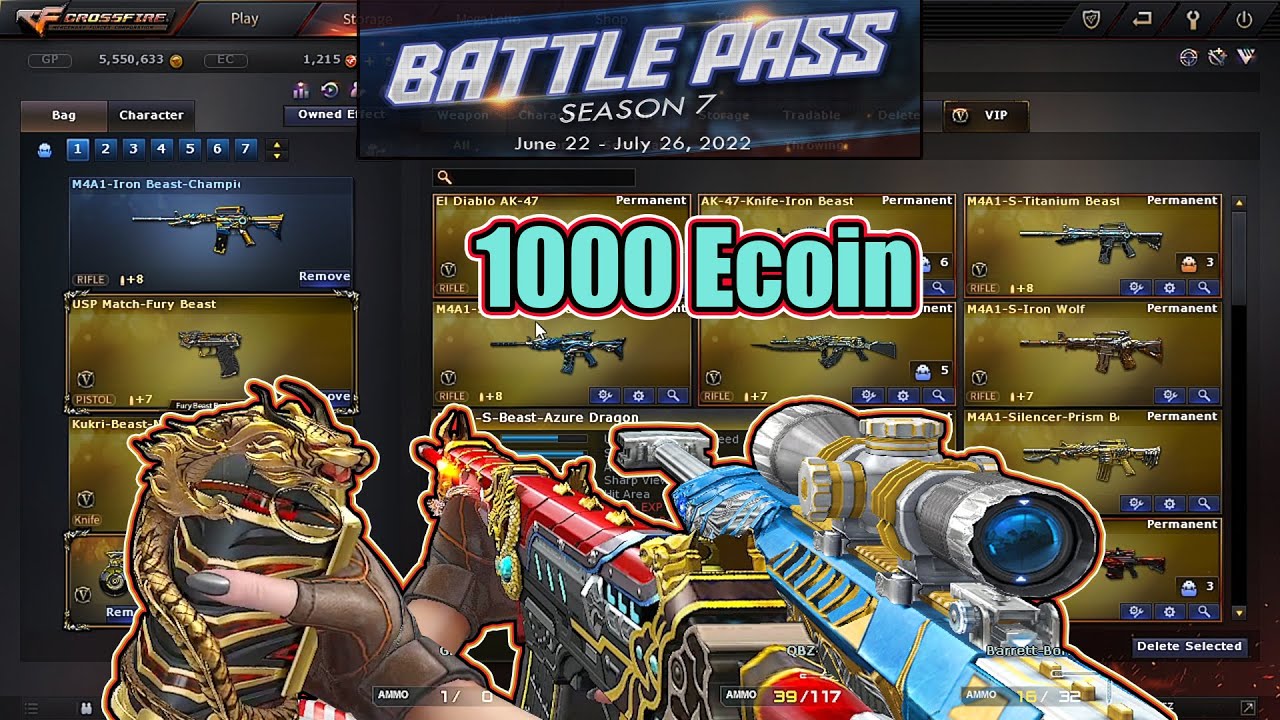 CFPH: Battle Pass Season 7 (Spent 1000+ Ecoin) Preview! | Crossfire Philippines 3.0 update 6/22/2022
