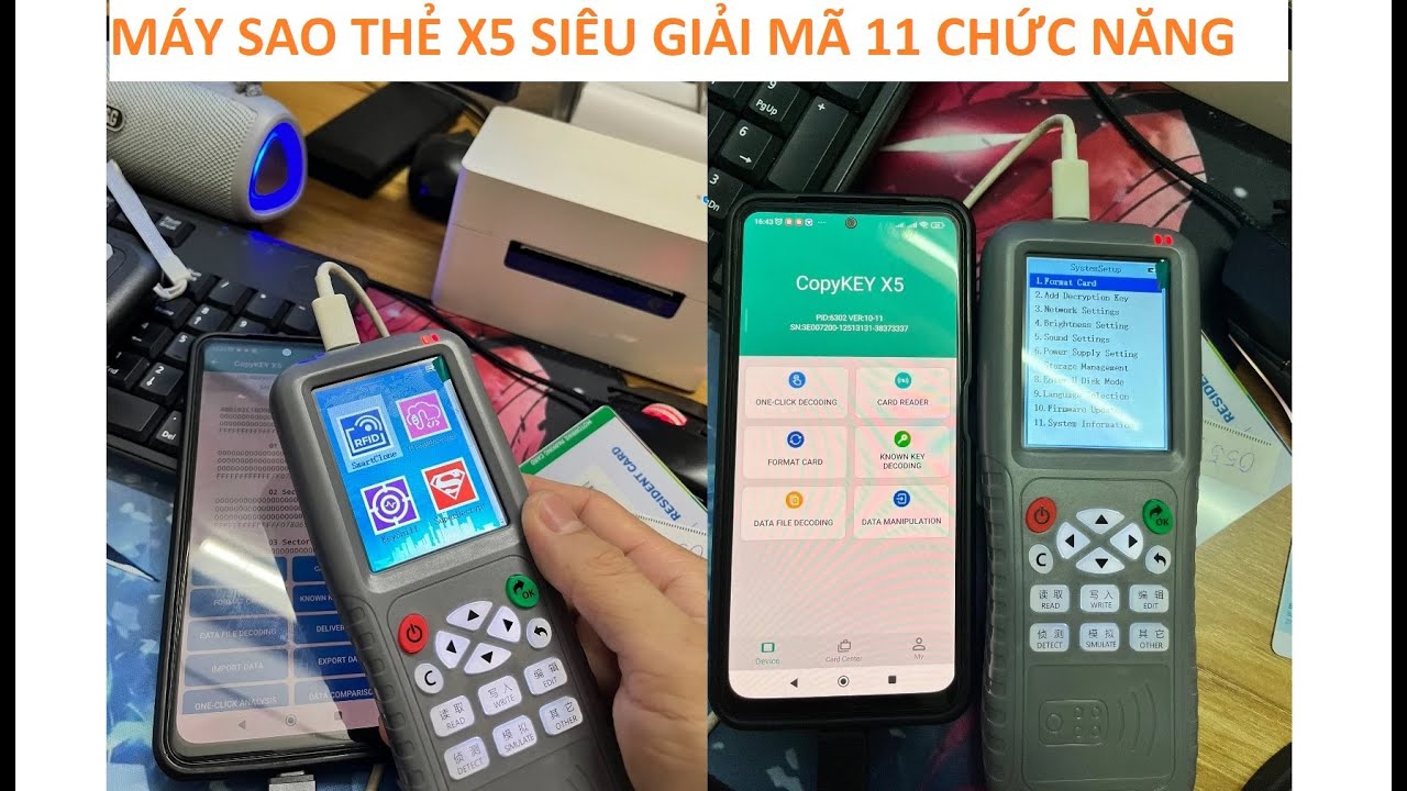 Máy Sao Thẻ Từ RFID COPYKEY-X5 Full Options , COPY Đa Tần Số Có Kết Nối WIFI Giải Mã Thẻ Đám Mây