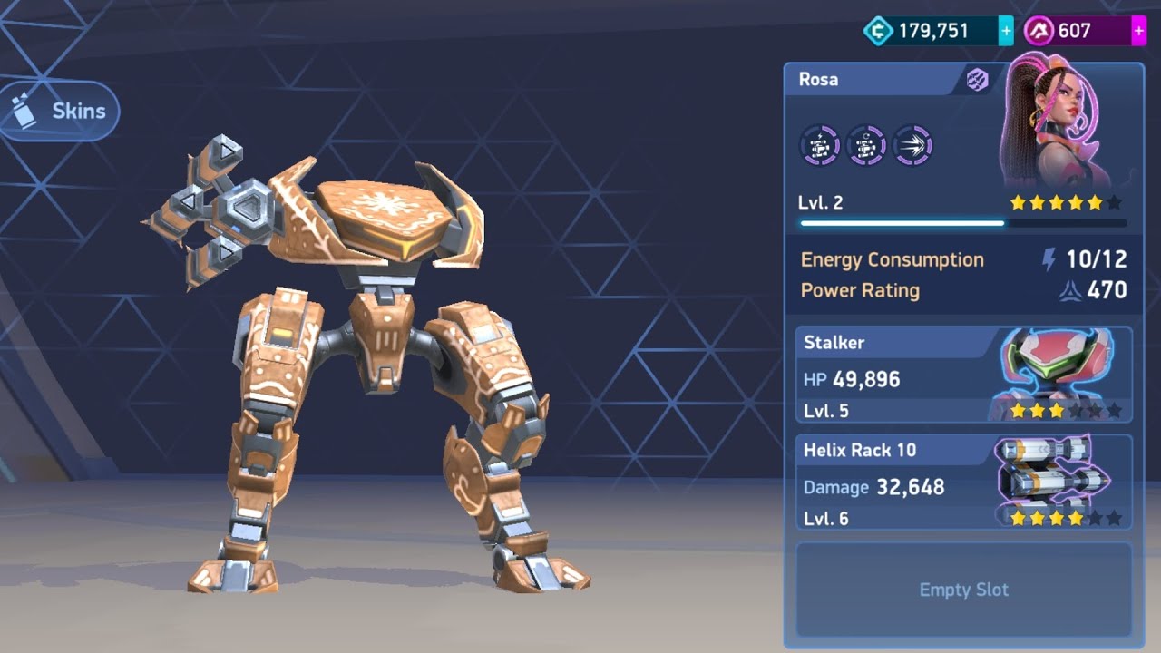 Mech Arena stalker robot use helix rack 10 and 9 kill MVP