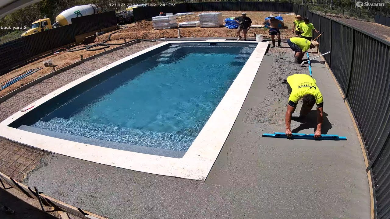 Complete swimming pool construction time lapse