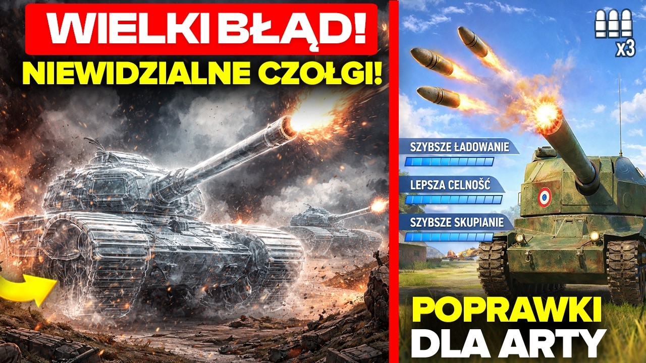 CICHY BUFF dla ARTY! NIEWIDZIALNE CZOŁGI *WIELKI BŁĄD GRY*