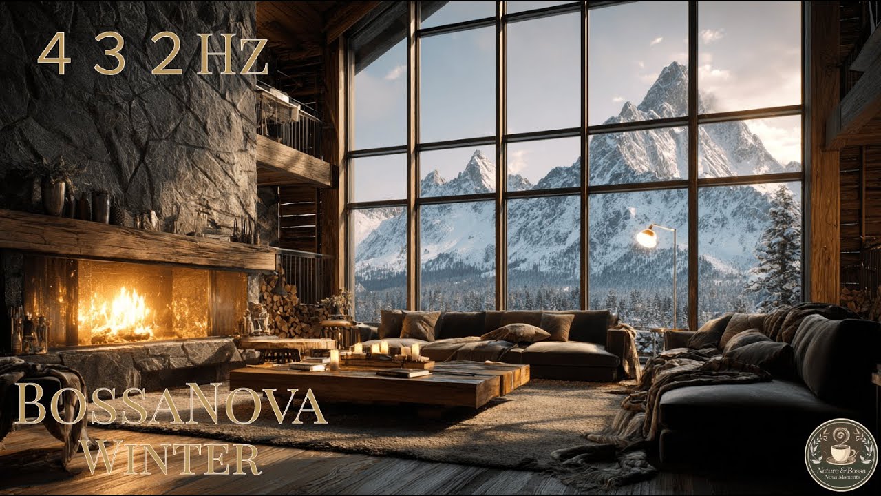 【冬のボサノバ】432Hz　雪山と暖炉の絶景ロッジで自律神経を整える / Healing 432Hz Bossa Nova & Fireplace ~Nature&BossaNova Moments~