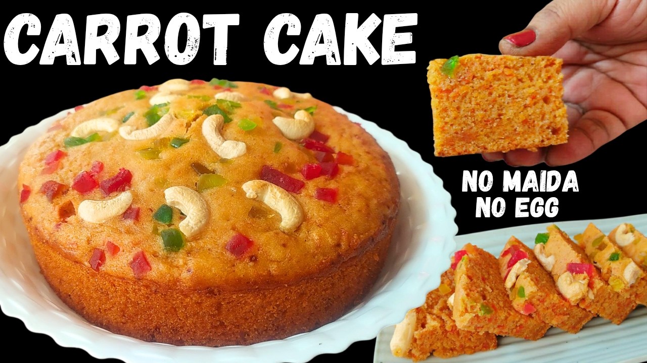 Kids Special Healthy Carrot Cake | Moist & Easy