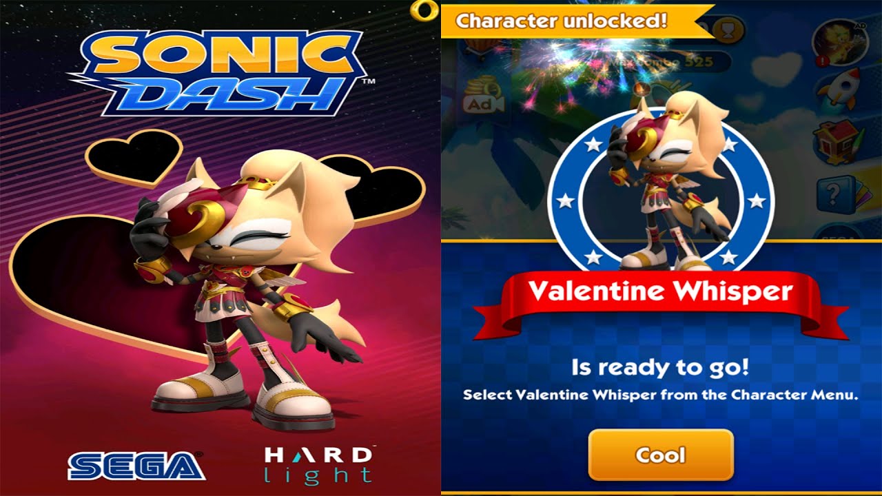 Sonic Dash - Valentine Whisper New Character Unlocked Update - All 130 Runners Unlocked Gameplay