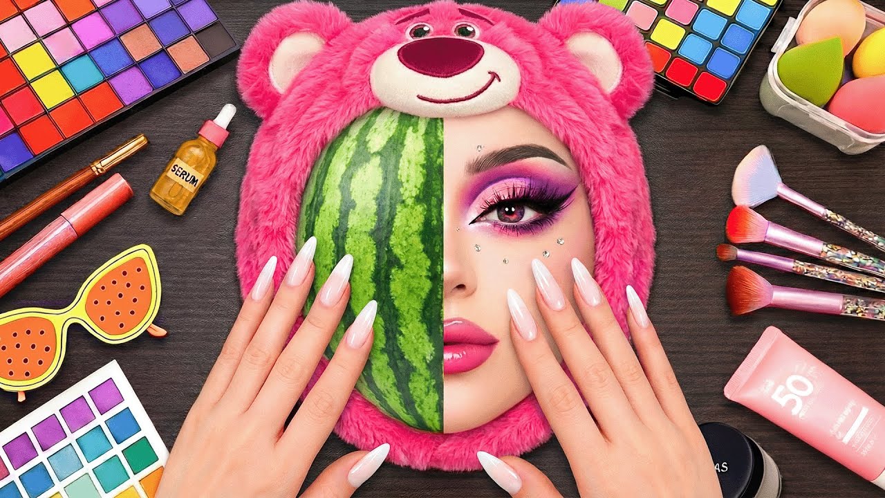 ASMR Makeup on Watermelon (No Talking)