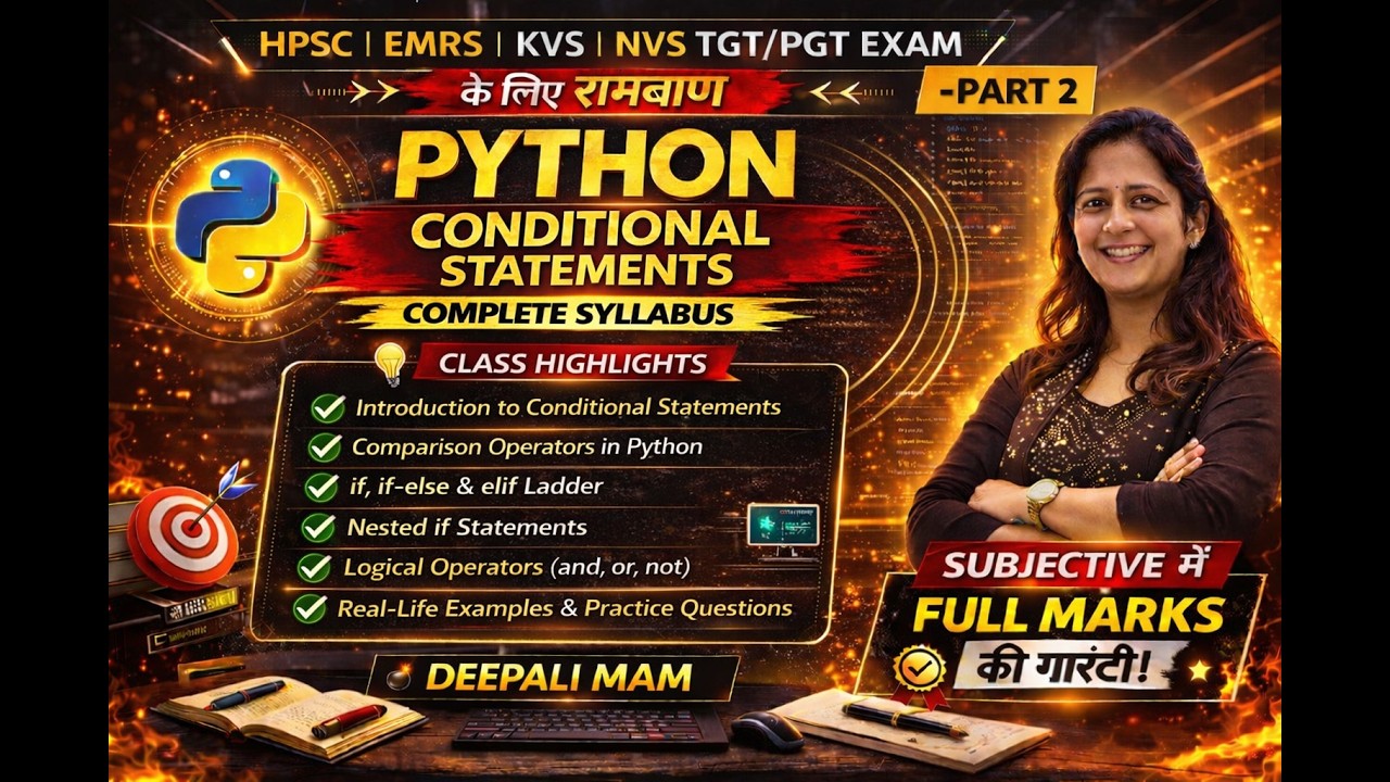 EMRS TGT/PGT COMPUTER SCIENCE | PYTHON Conditional Statements (Obj+Subj)
