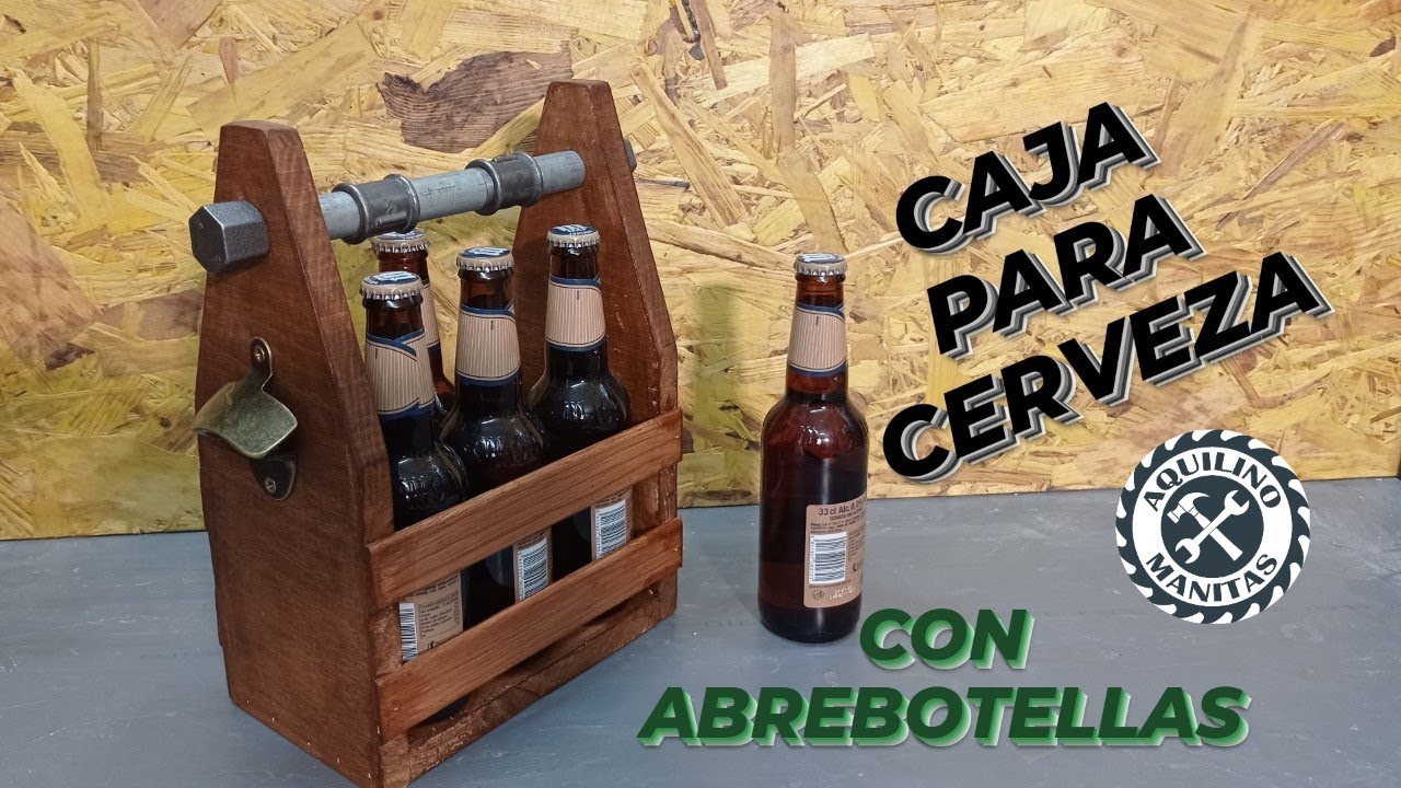 ✅Caja de CERVEZA de MADERA con ABREBOTELLAS. (2021).