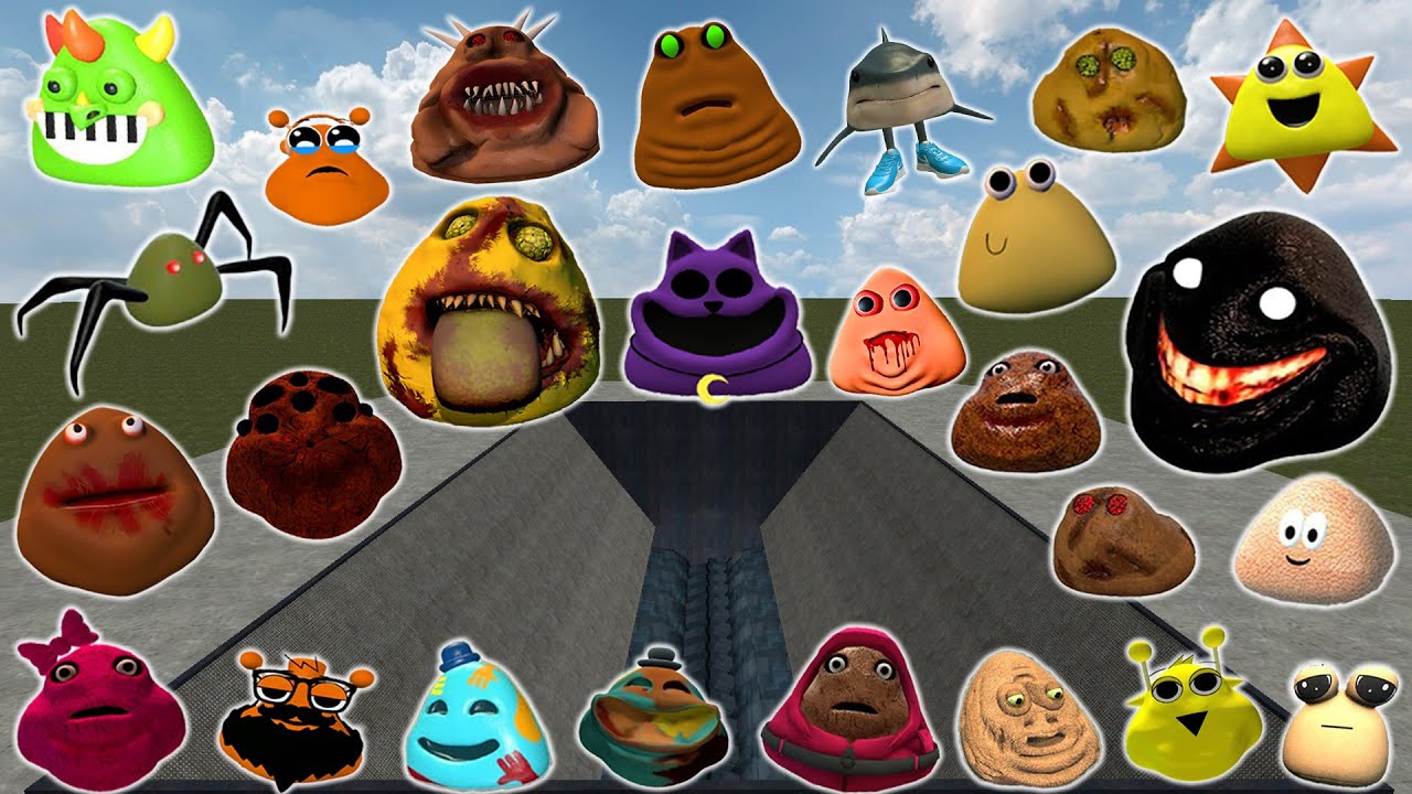 DESTROY ALL ROBLOX 3D POU BOU'S REVENGE FAMILY in GIANT SHREDDER Garry's Mod