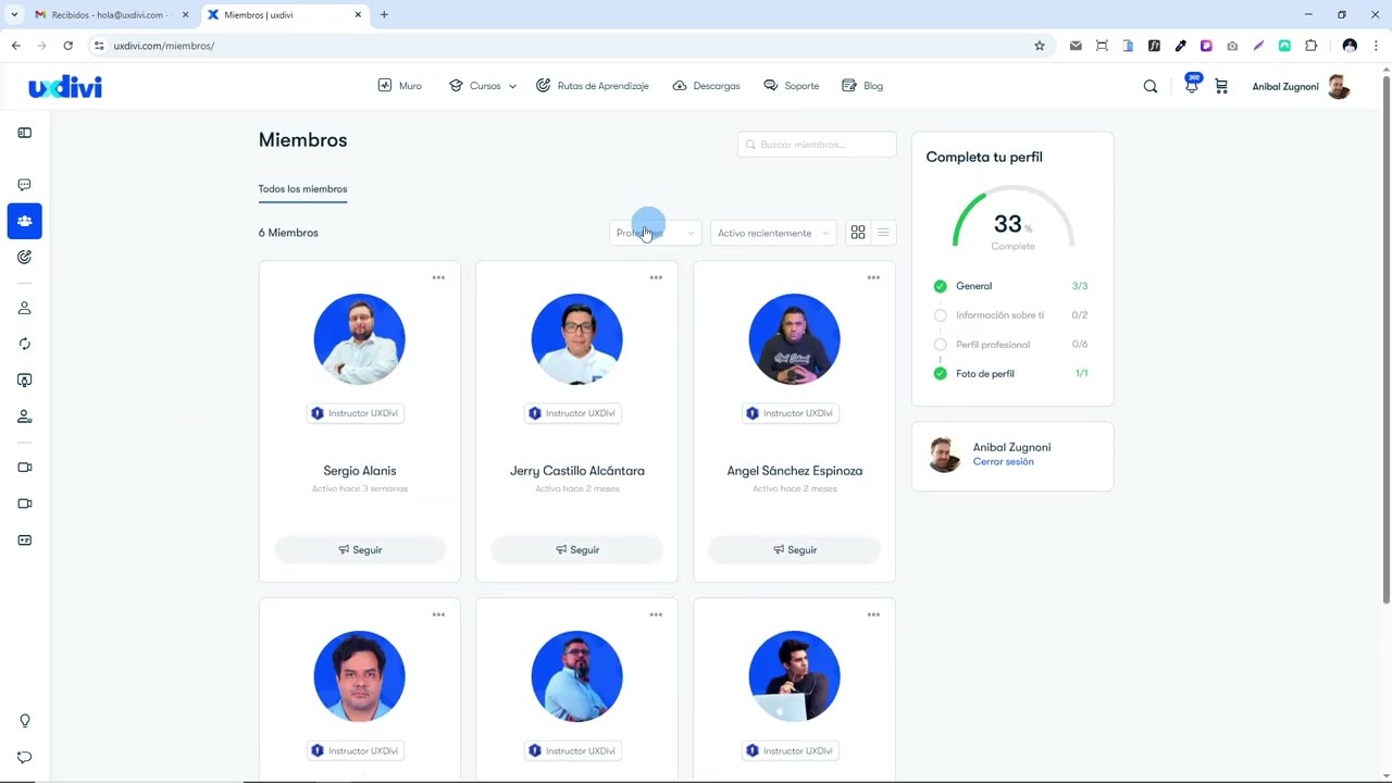 📚 Docs UXDivi - Secci&oacute;n de Miembros ⚡