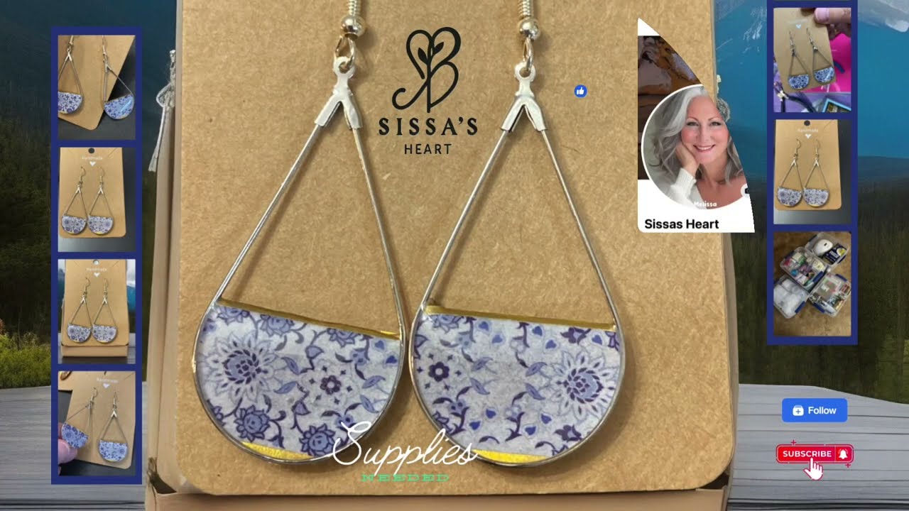 UV Resin Jewelry tutorial - make these light weight blue washi tape earrings with me.