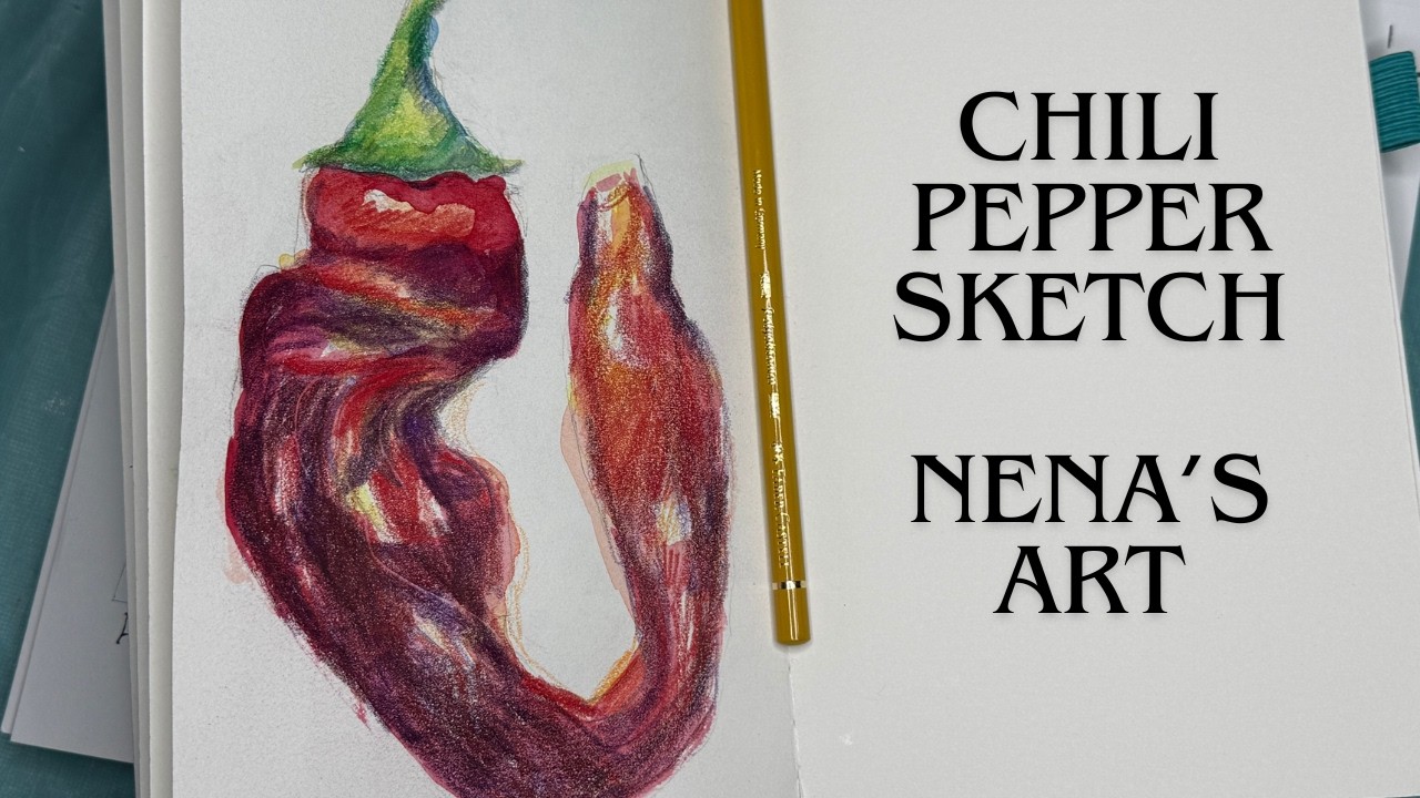 Chili Pepper Pod Sketchbook Entry.