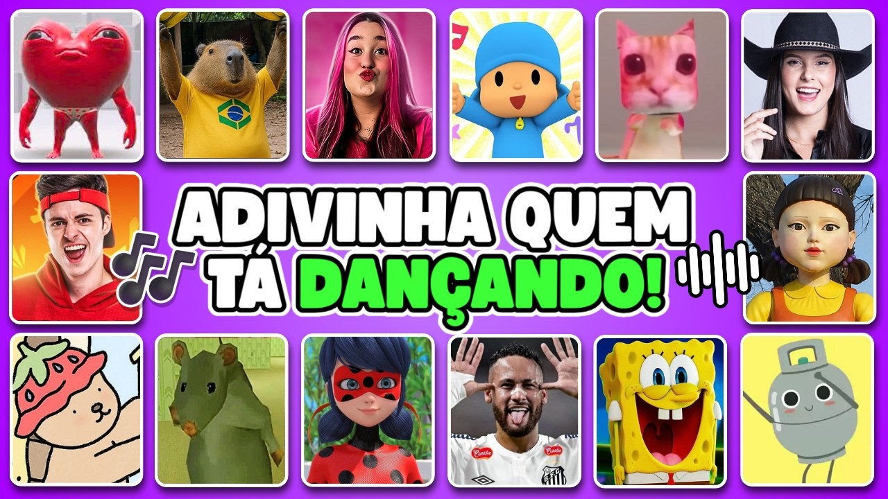 ADIVINHE QUEM TÁ DANÇANDO!! 💃🎶Bobbie Goods, Enaldinho, Pocoyo, LadyBug, Não Choraxx, Ó U Gás
