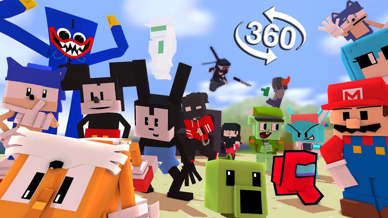 [Spinning My Tails But Everyone Sings It] FNF 360° VR Minecraft Animation