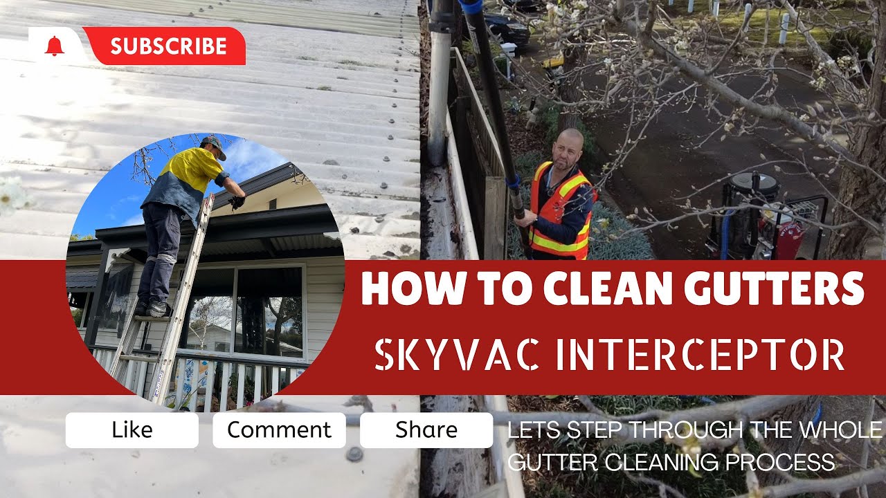 Skyvac Interceptor Action   Walk Through and Gutter Cleaning Action - How to Gutter Clean