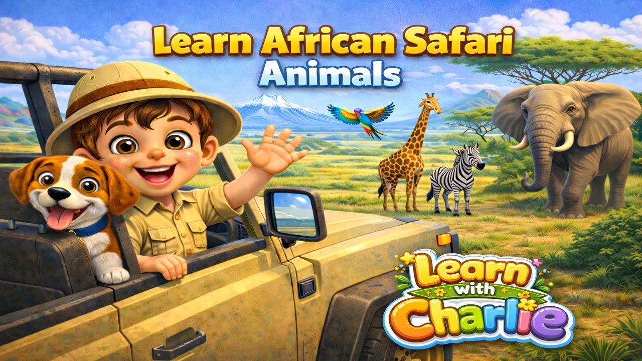 Learn African Safari Animals for Toddlers | Learn Animal Names with Charlie