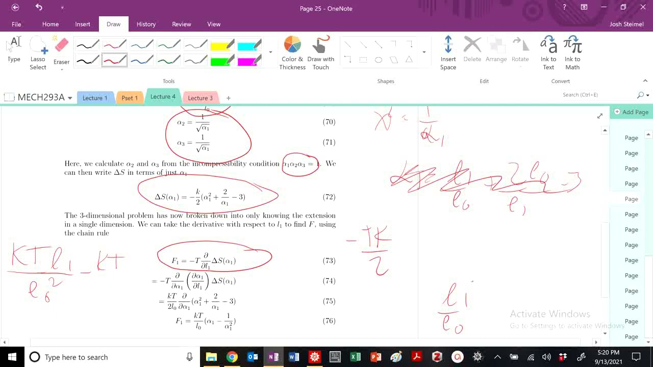 Rubber Elasticity Derivation of Young's Modulus