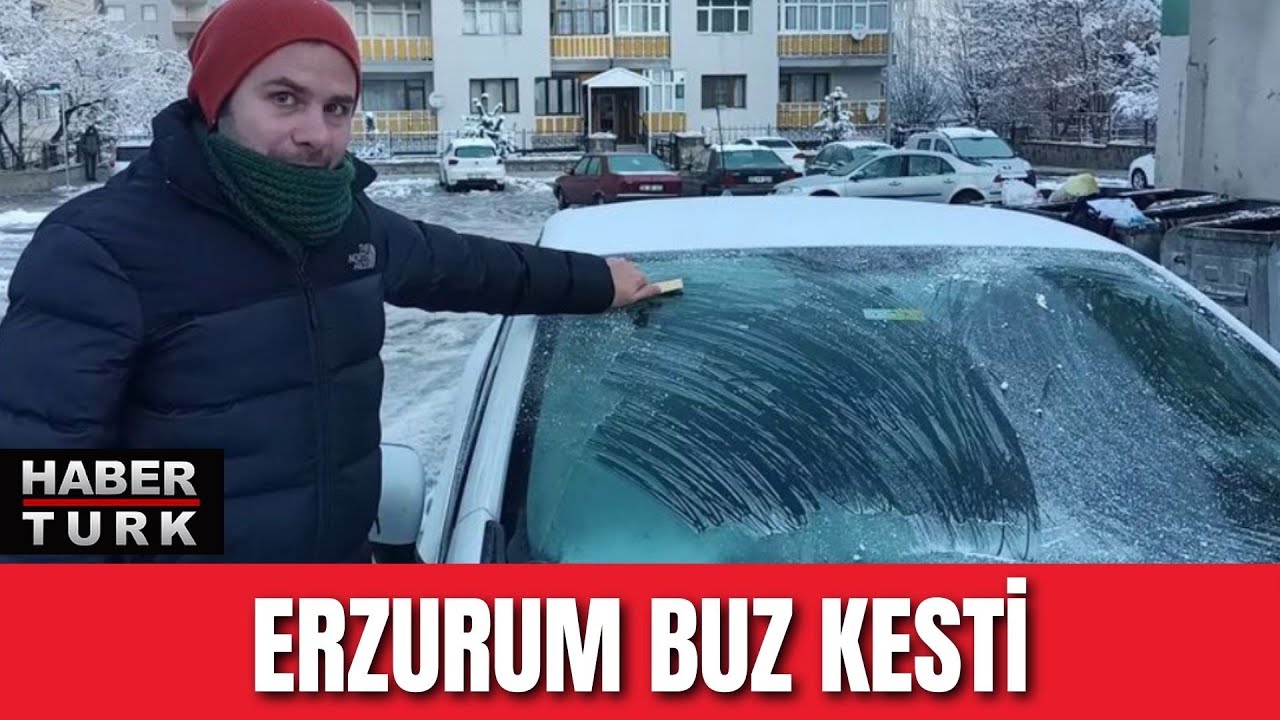 Erzurum buz kesti, hava sıcaklığı gündüz eksi 8’i gördü