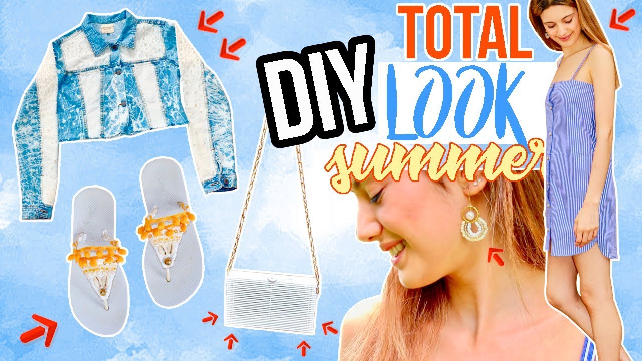 5 DIYs en 5 minutos - Look completo de verano! (vestido, bolso, chaqueta, sandalias, pendientes)