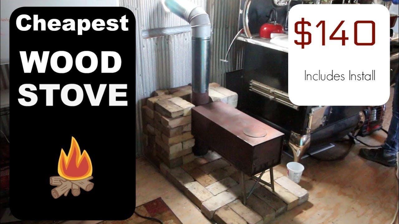 CHEAPEST WOOD STOVE INSTALLATION for Tiny House EVER!