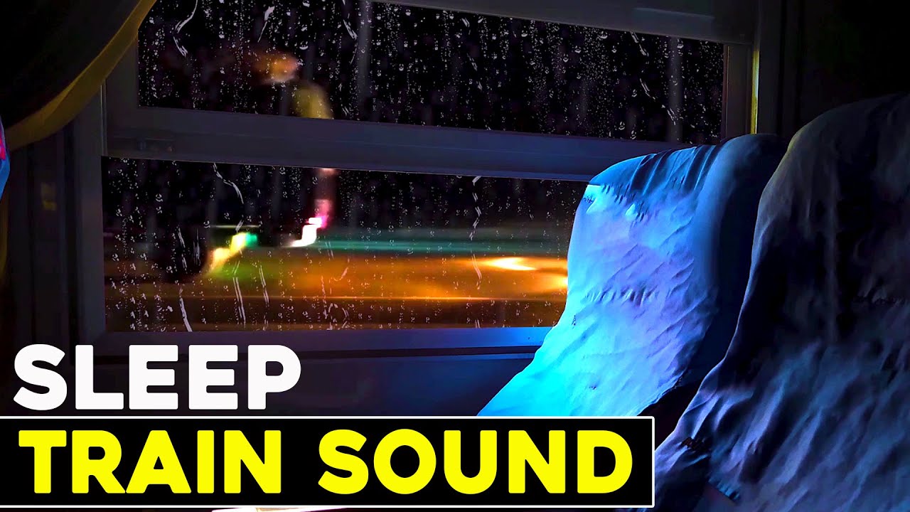 Train Ambience With Rain Thunderstorm Sounds at Night Journey (04)