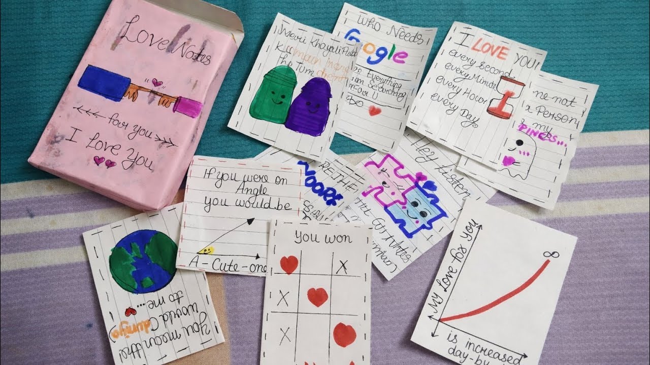 Cute Mini Love Notes Tutorial for husband / Girlfriend / Fiancee / Wife  | Valentine special gift 