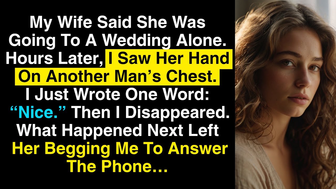 She Said She Was Going to a Wedding Alone. I Saw Her Hand on His Chest. So I Disappeared
