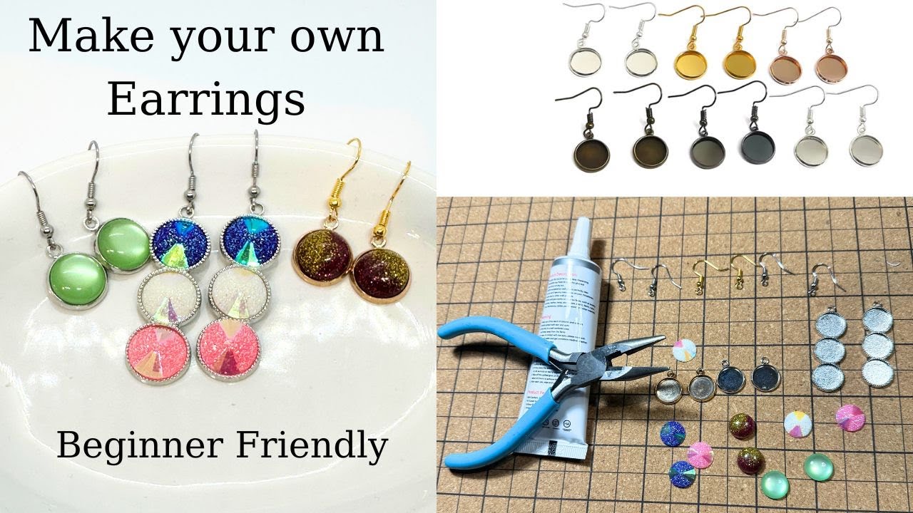 DIY Cabochon Earrings. Make Your Own Earrings. Earring Tutorial.