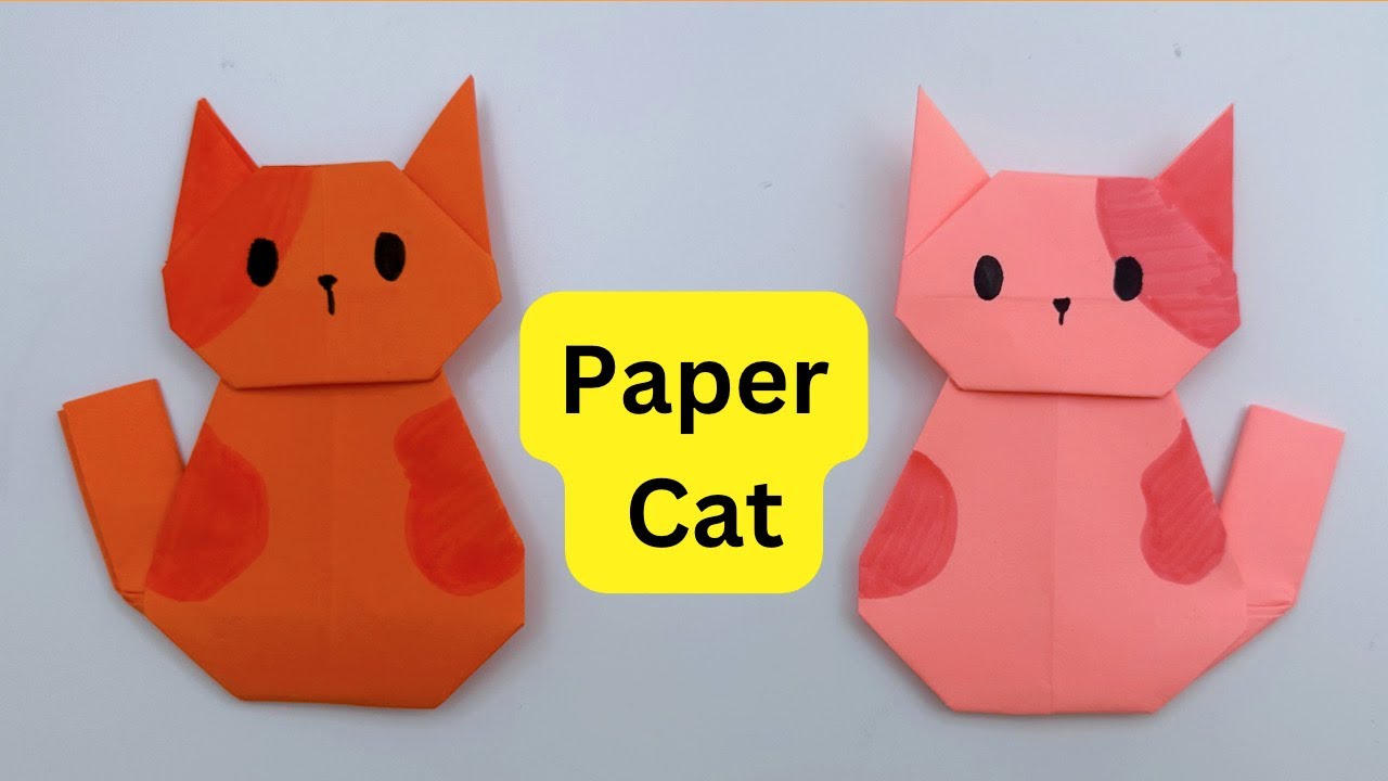 How To Make Easy Paper Cat For Kids / Nursery Craft Ideas / Paper Craft Easy / KIDS crafts